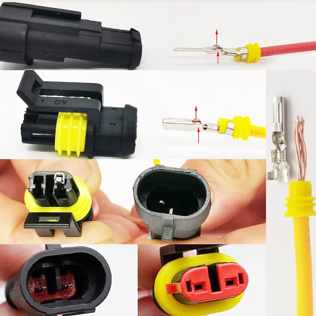 ZIBUYU 352pcs Waterproof Car Electrical Connector Terminals Automotive Electrical Wire Connector Plug Kit 1/2/3/4 Pin Connectors Male and Female ZIBUYU 352pcs Waterproof Car Electrical Connector Terminals Automotive Electrical Wire Connector Plug Kit 1/2/3/4 Pin Connectors Male and Female